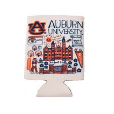 white AU collage coozie